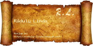 Ráduly Linda névjegykártya